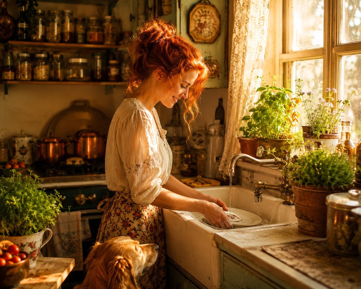 Warm kitchen scene
